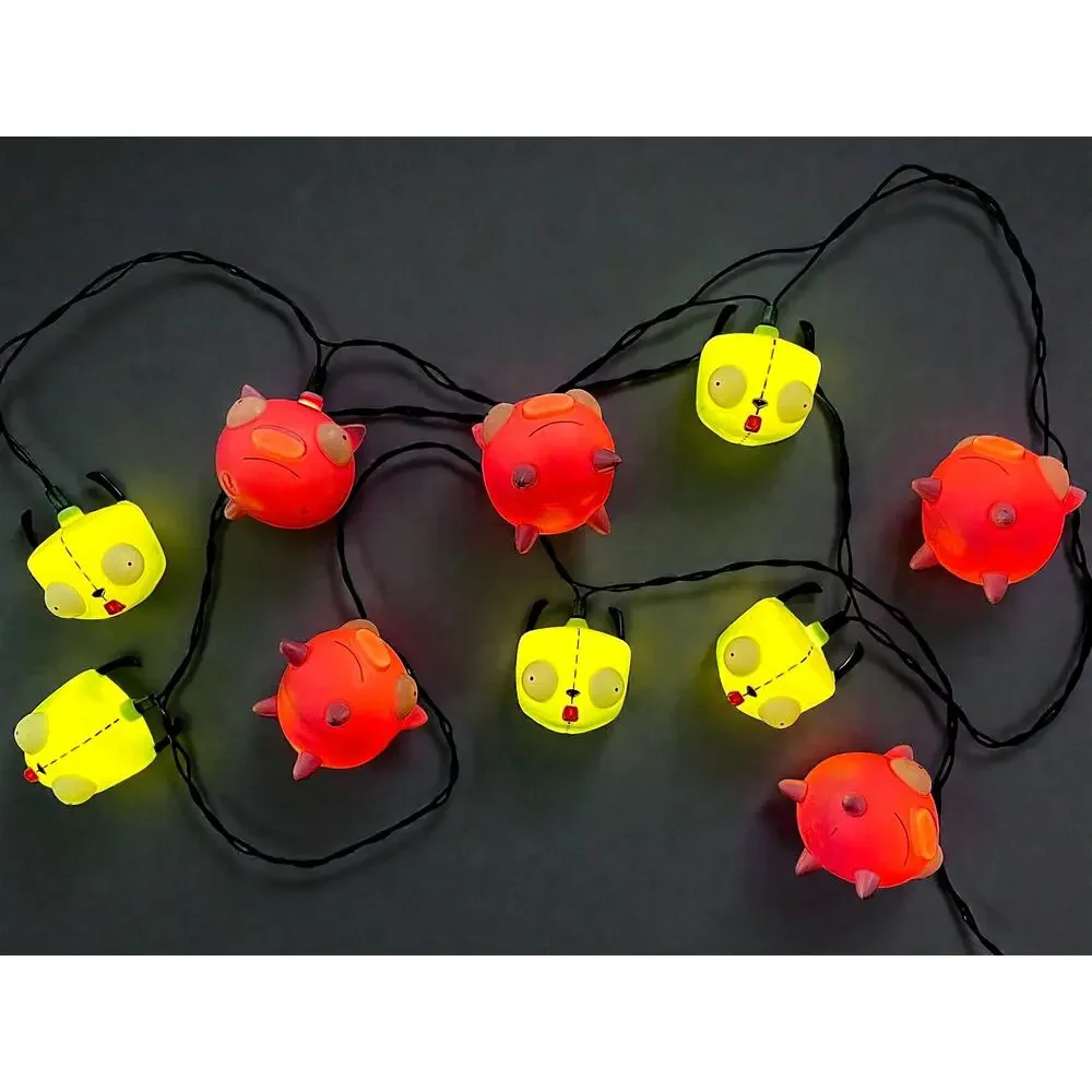 RARE Invader Zim-Gir and Pig String Lights by Kurt Adler-Nickelodeon Decor-2010